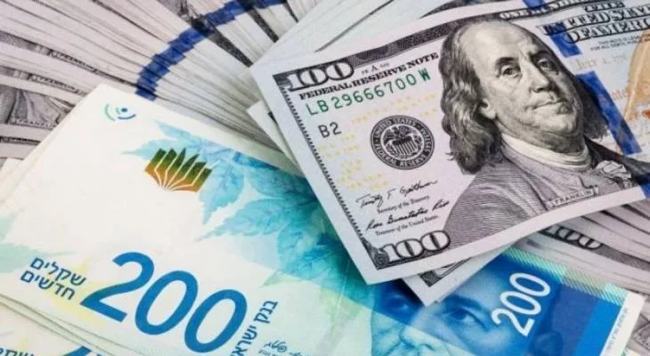 سعر صرف الدولار والدينار مقابل الشيكل